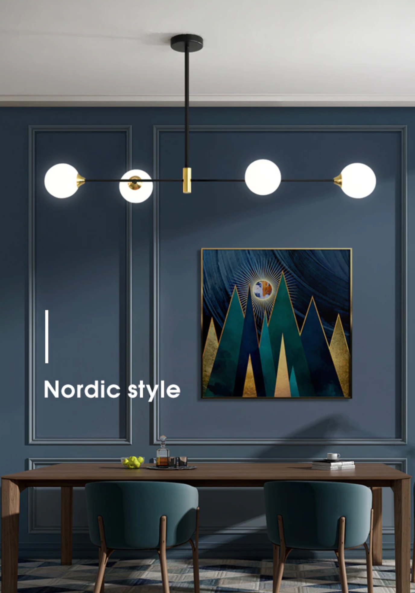 Lyra Nordic Glass Ball Ceiling Light With E27 LED Bulbs - OpalDwell