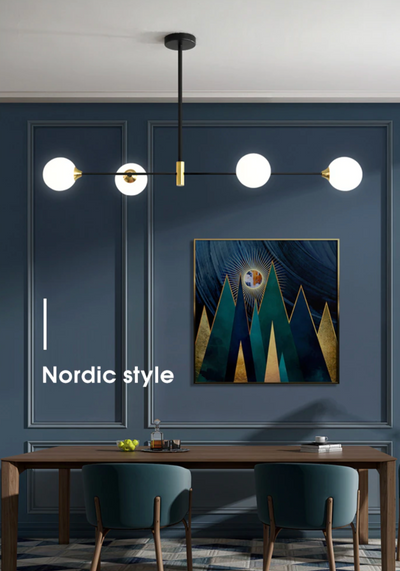 Lyra Nordic Glass Ball Ceiling Light With E27 LED Bulbs - OpalDwell