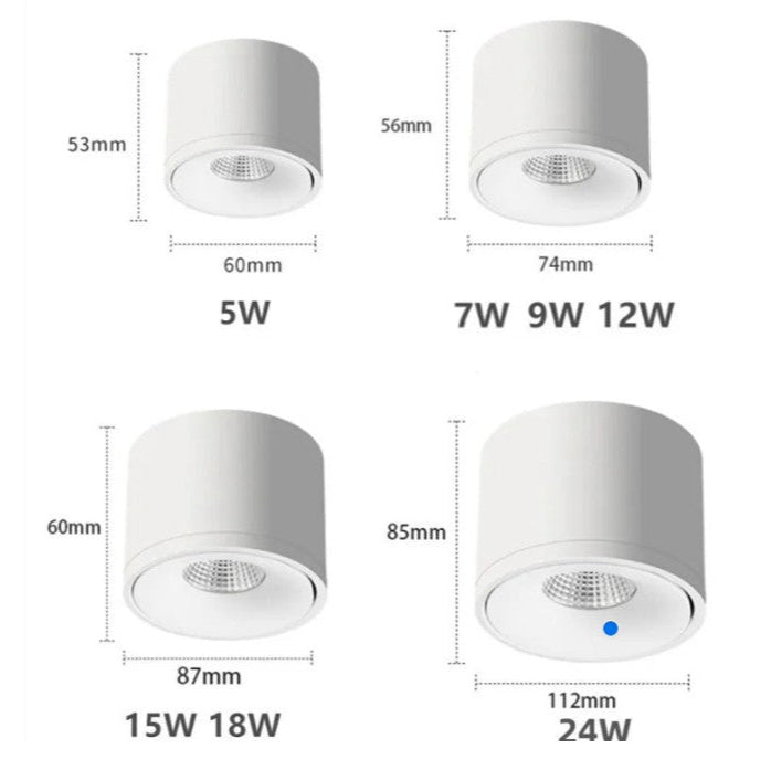 Rotating LED Spotlight With Adjustable Ceiling Downlight Aluminum Design OpalDwell