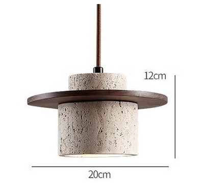 Terryn Pendant Light Travertine And Walnut Natural Glow - OpalDwell