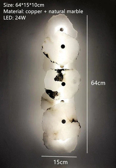 Aurora Marble LED Wall Sconce With Copper Accents Elegant - OpalDwell