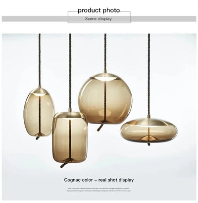 Aurum Glass Design Pendant Light Modern Suspension - OpalDwell