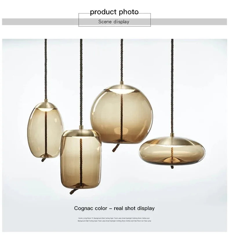 Aurum Glass Design Pendant Light Modern Suspension - OpalDwell