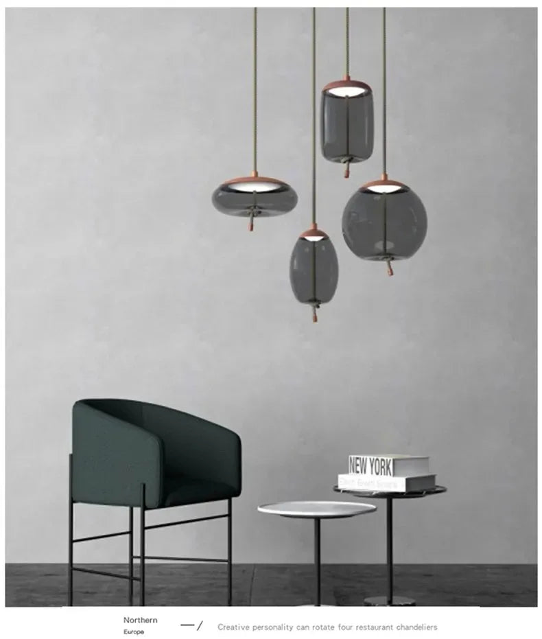Aurum Glass Design Pendant Light Modern Suspension - OpalDwell