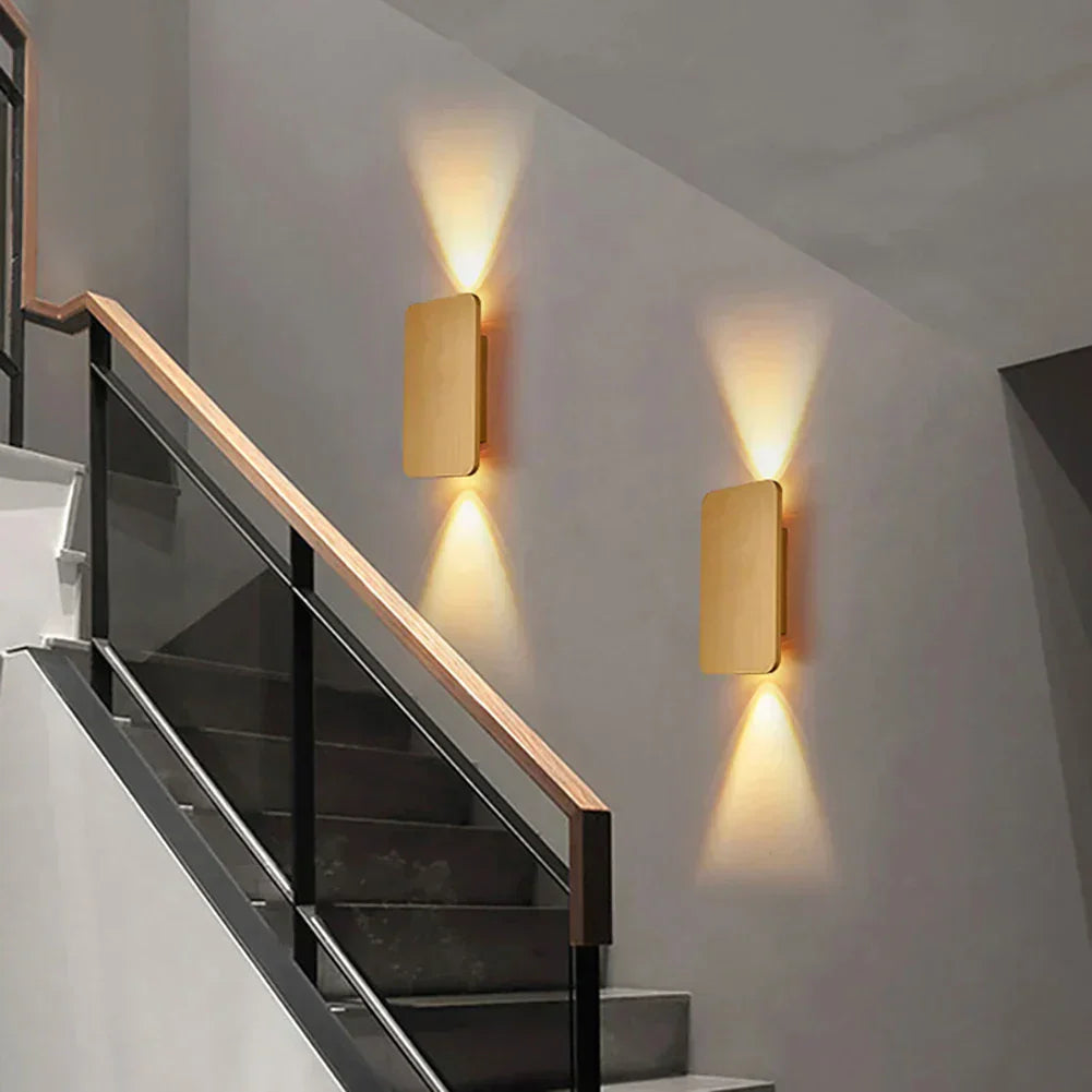 NovaLine Dual Head LED Sconce Up Down Wall Light in Black - OpalDwell