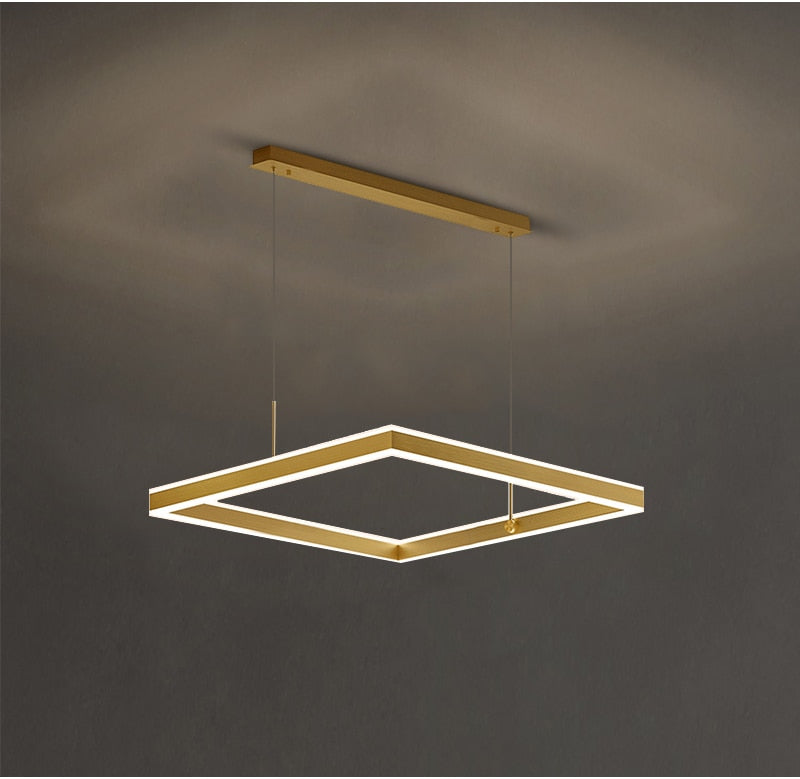 AstraLuxe Modern Square LED Chandelier for Living Room - OpalDwell