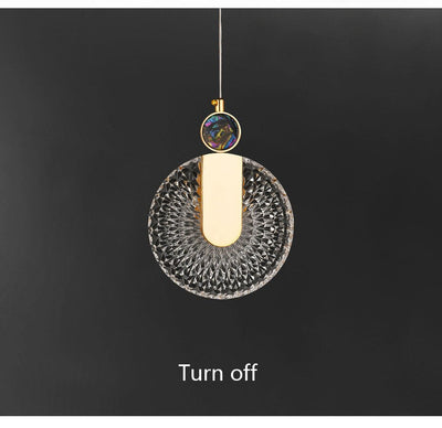 Aurelia Gold LED Crystal Round Pendant Hanging Light - OpalDwell