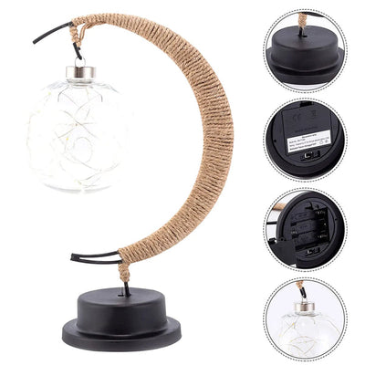 AsteriGlow Glass Moon Lamp Warm Ambient Moonlight Glow - OpalDwell