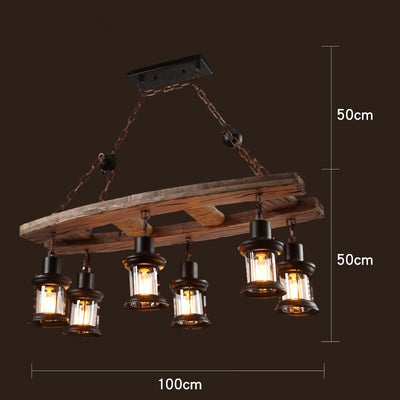 Vintage Industrial Wood LED Ceiling Light | OpalDwell OpalDwell