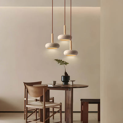 LustreStone Travertine Pendant Lamp for Any Room Warm Glow - OpalDwell