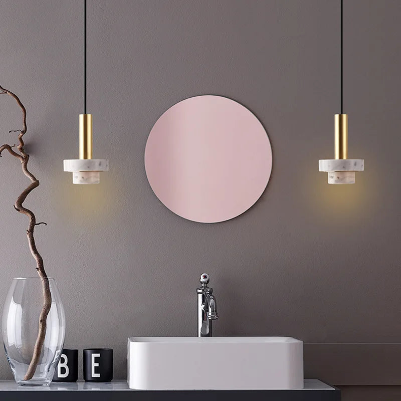 Rowen Pendant Light in Natural Marble - OpalDwell