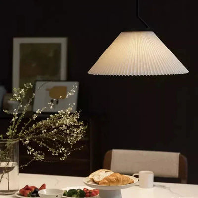 Caelara Soft Pleated Ceiling Pendant Light In Cream - OpalDwell