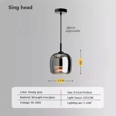 Nordic Glass LED Pendant Light For Modern Chandelier OpalDwell