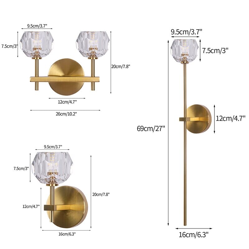 Lareine Crystal Wall Sconces - OpalDwell