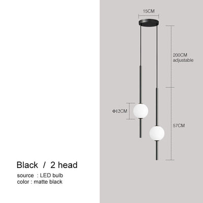 OrionGlow Glass Orb Pendant Lights For Modern Dining Rooms And Bedrooms - OpalDwell