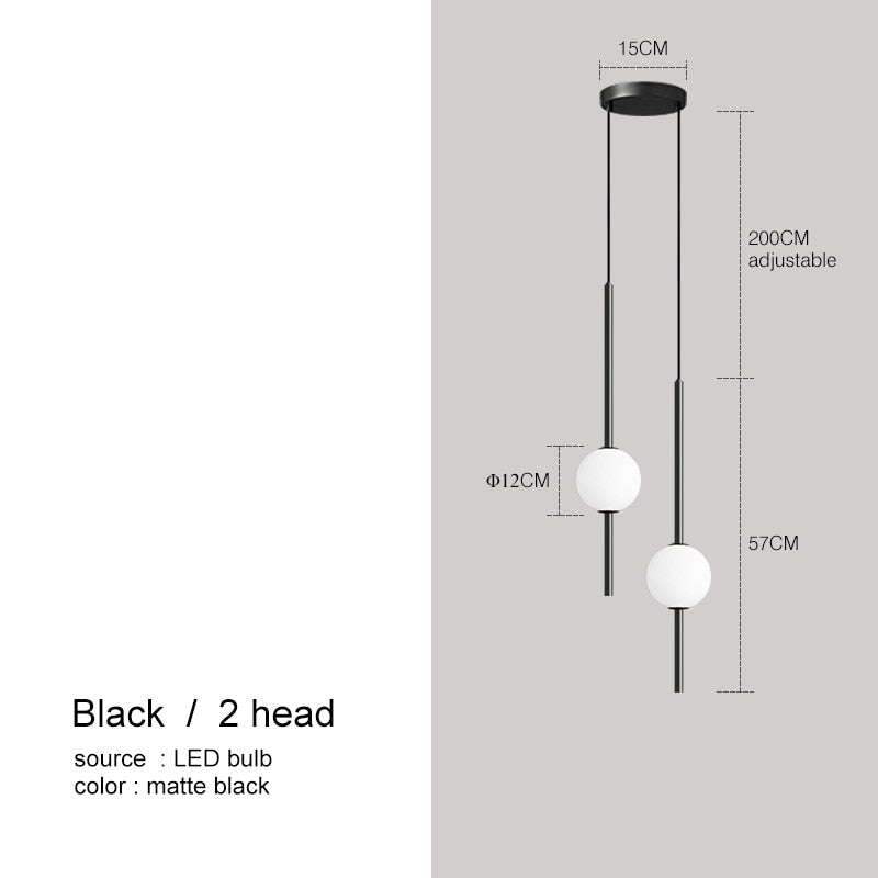 OrionGlow Glass Orb Pendant Lights For Modern Dining Rooms And Bedrooms - OpalDwell