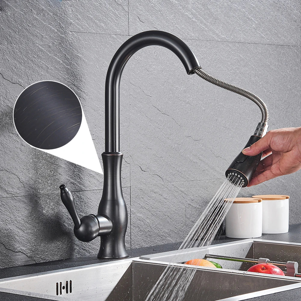 LumaGleam Gold Kitchen Faucet With Pull Out Sprayer OpalDwell