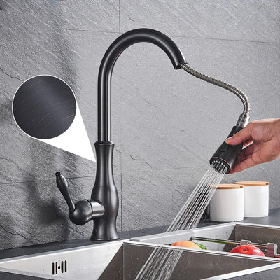 LumaGleam Gold Kitchen Faucet With Pull Out Sprayer OpalDwell