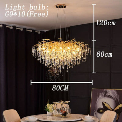 Luminelle Gold Branch Crystal LED Chandelier | OpalDwell - OpalDwell