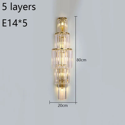 Lunara Crystal Pillar Wall Lamp With Elegant Glow Accent - OpalDwell