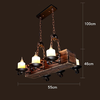 Vintage Industrial Wood LED Ceiling Light | OpalDwell OpalDwell