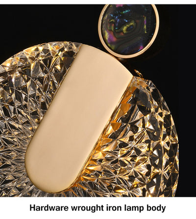 Aurelia Gold LED Crystal Round Pendant Hanging Light - OpalDwell
