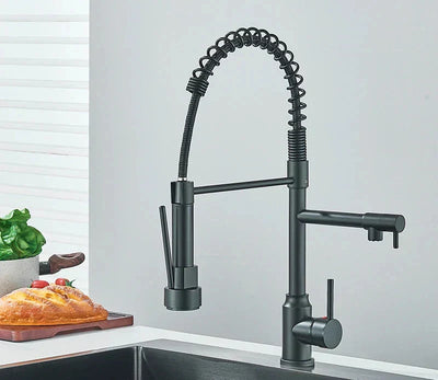 NovaPulse Kitchen Mixer Tap 360° Swivel Brushed Nickel - OpalDwell