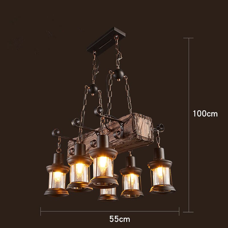 Vintage Industrial Wood LED Ceiling Light | OpalDwell OpalDwell