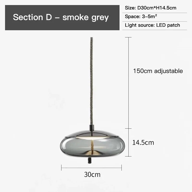 Aurum Glass Design Pendant Light Modern Suspension - OpalDwell