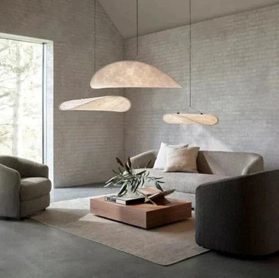 LumaWeave Potato Chip Pattern LED Pendant Light For Living Room OpalDwell