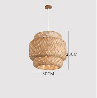 KiraBamboo Knit Pendant Light Chinese-Inspired Handcrafted - OpalDwell