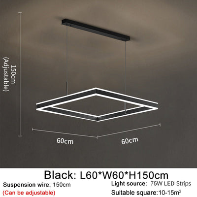 AstraLuxe Modern Square LED Chandelier for Living Room - OpalDwell