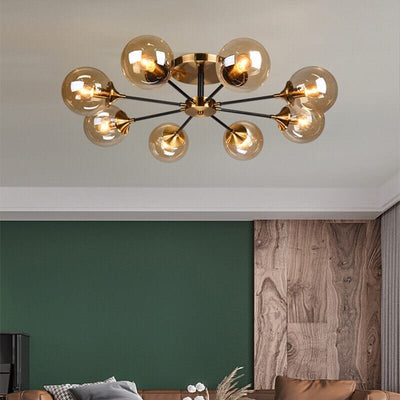 Glass Globe Chandelier in Jade OpalDwell