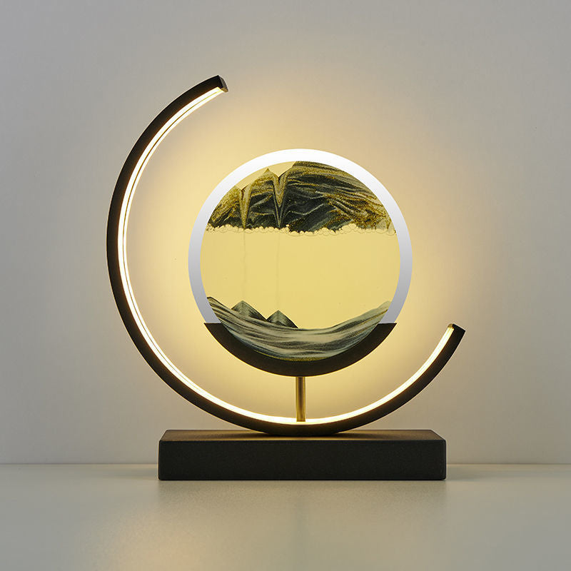 LumaAura Moon Lamp With Sand And Water Art LED Desk Light - OpalDwell