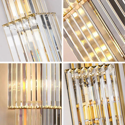 Lunara Crystal Pillar Wall Lamp With Elegant Glow Accent - OpalDwell