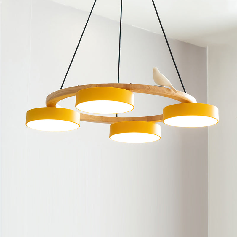 AeroNest Bird Round Chandelier | Multi-Material Fusion - OpalDwell
