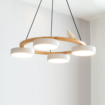 AeroNest Bird Round Chandelier | Multi-Material Fusion - OpalDwell