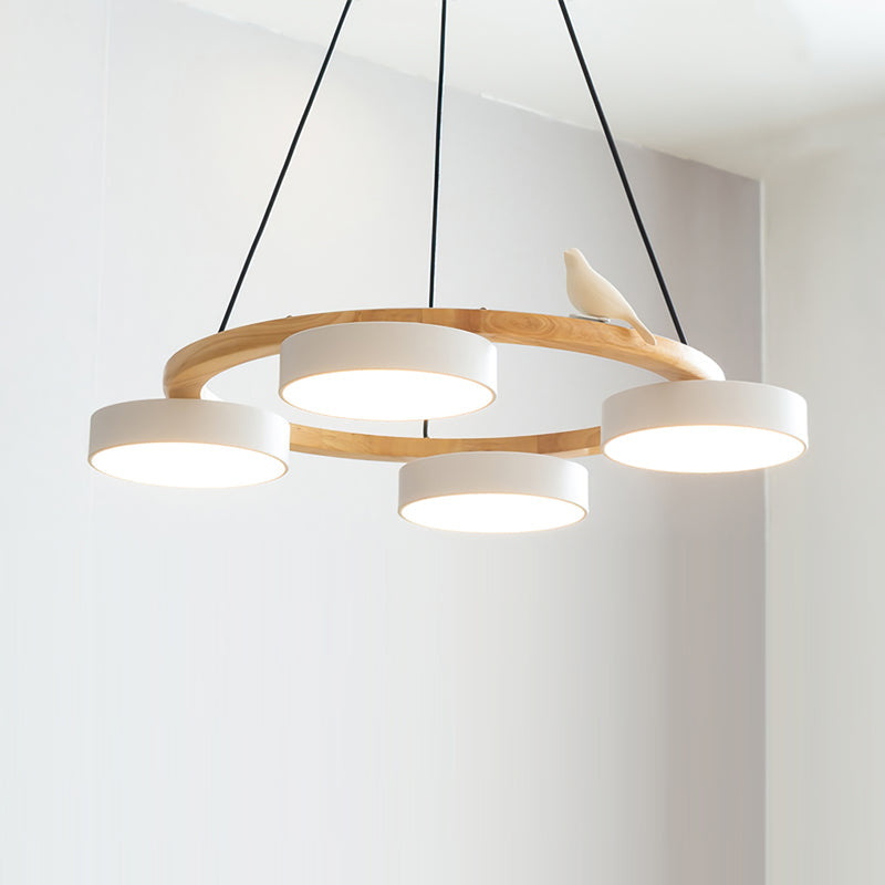 AeroNest Bird Round Chandelier | Multi-Material Fusion - OpalDwell