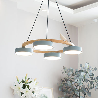 AeroNest Bird Round Chandelier | Multi-Material Fusion - OpalDwell