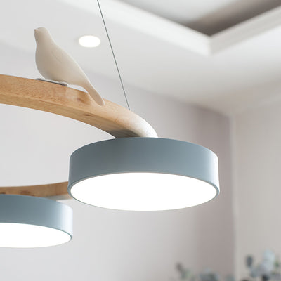 AeroNest Bird Round Chandelier | Multi-Material Fusion - OpalDwell