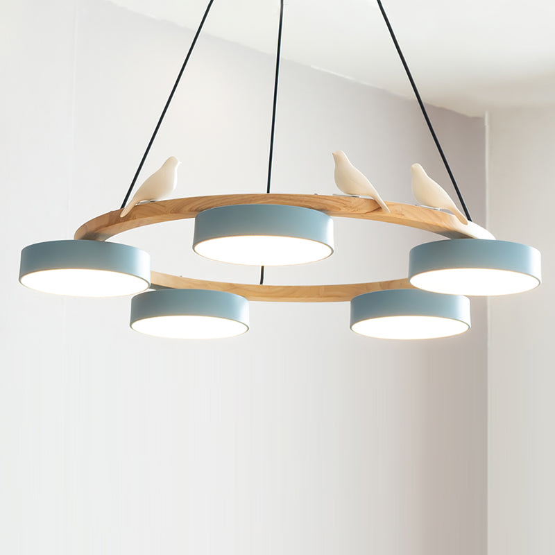 AeroNest Bird Round Chandelier | Multi-Material Fusion - OpalDwell