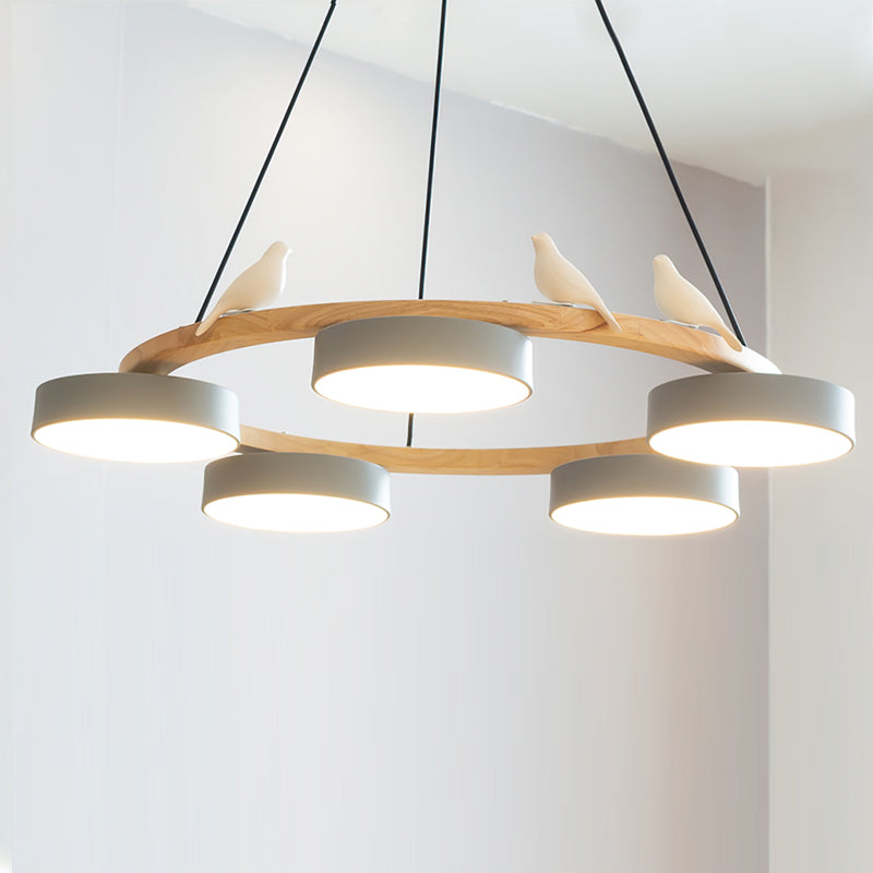 AeroNest Bird Round Chandelier | Multi-Material Fusion - OpalDwell