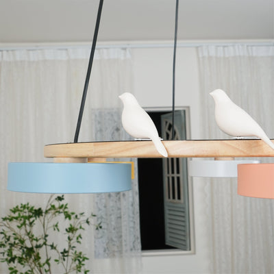 AeroNest Bird Round Chandelier | Multi-Material Fusion - OpalDwell