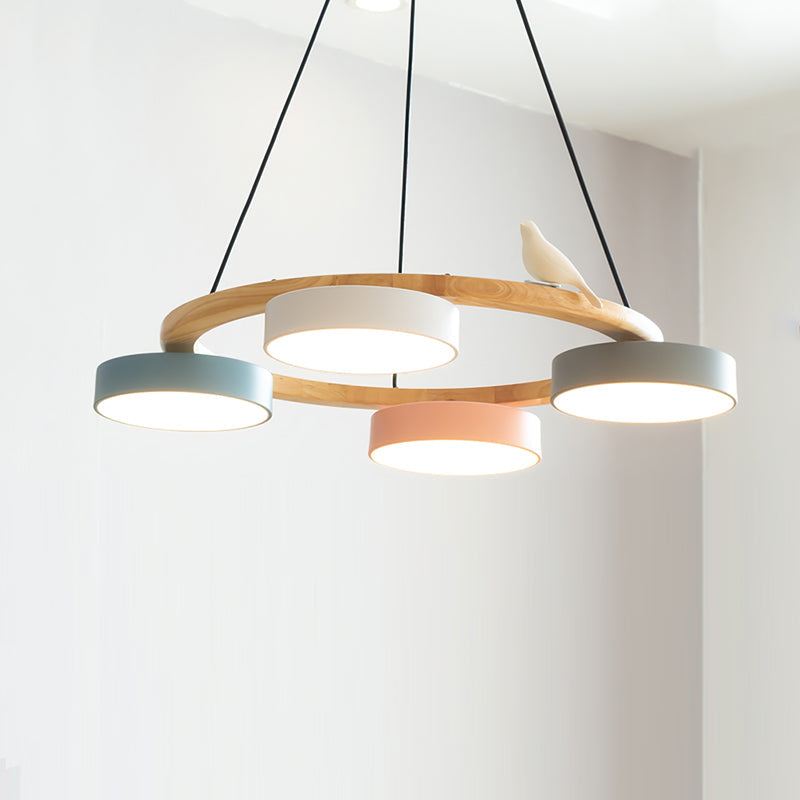 AeroNest Bird Round Chandelier | Multi-Material Fusion - OpalDwell