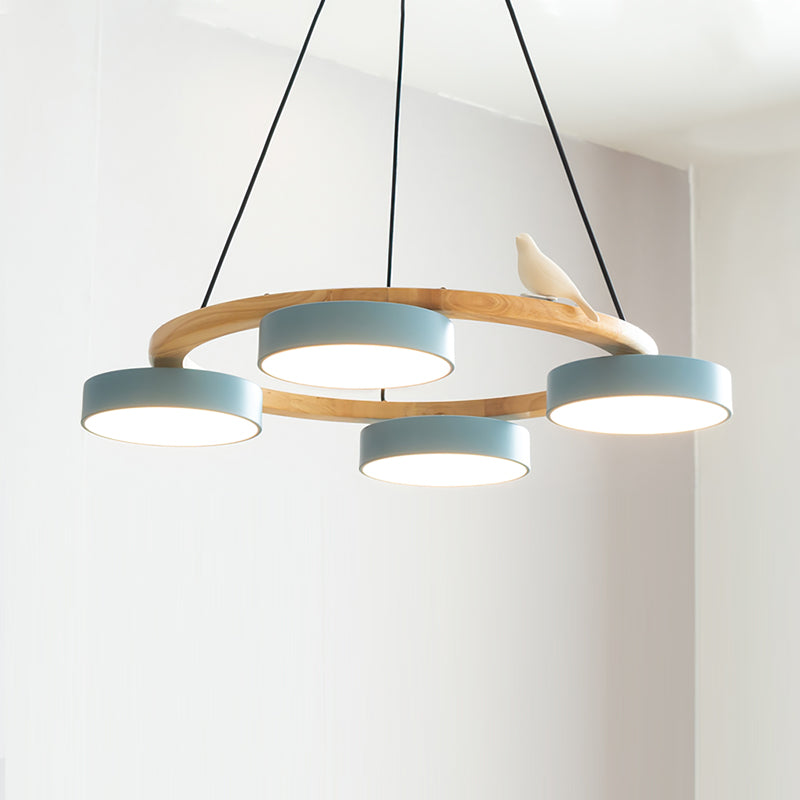 AeroNest Bird Round Chandelier | Multi-Material Fusion - OpalDwell