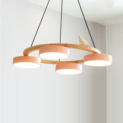 AeroNest Bird Round Chandelier | Multi-Material Fusion - OpalDwell