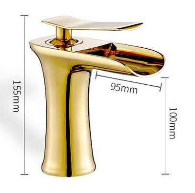 Brass Chrome Waterfall Basin Faucet With Dual Pipes OpalDwell