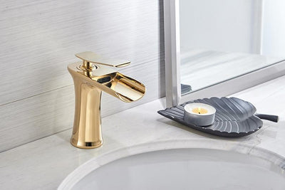 Brass Chrome Waterfall Basin Faucet With Dual Pipes OpalDwell