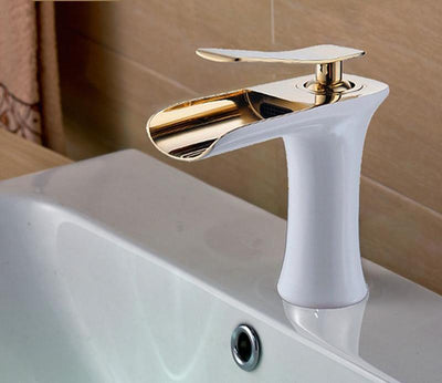 Brass Chrome Waterfall Basin Faucet With Dual Pipes OpalDwell