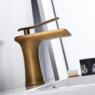 Brass Chrome Waterfall Basin Faucet With Dual Pipes OpalDwell